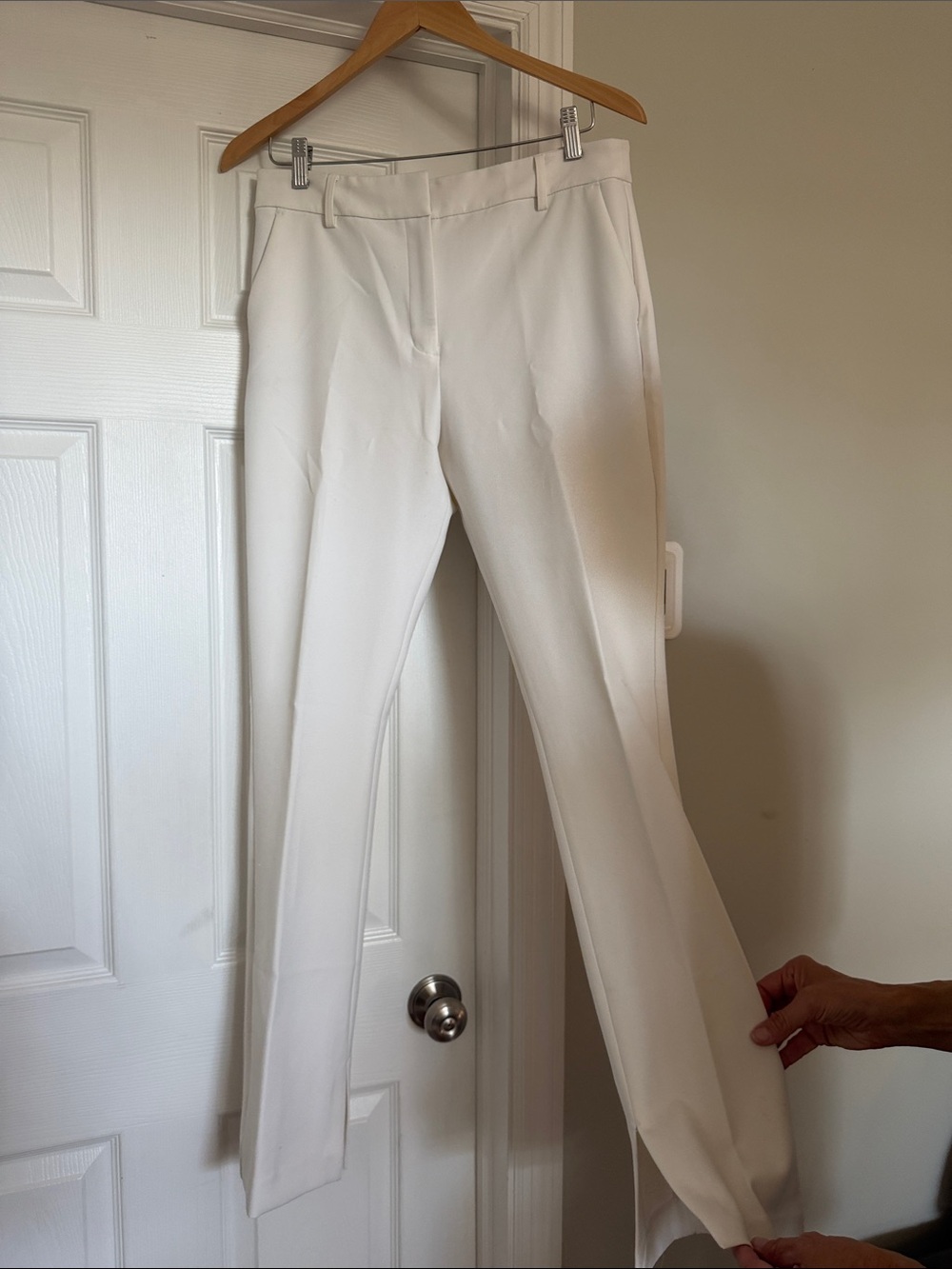 Express White Tailored Straight-Leg Trousers